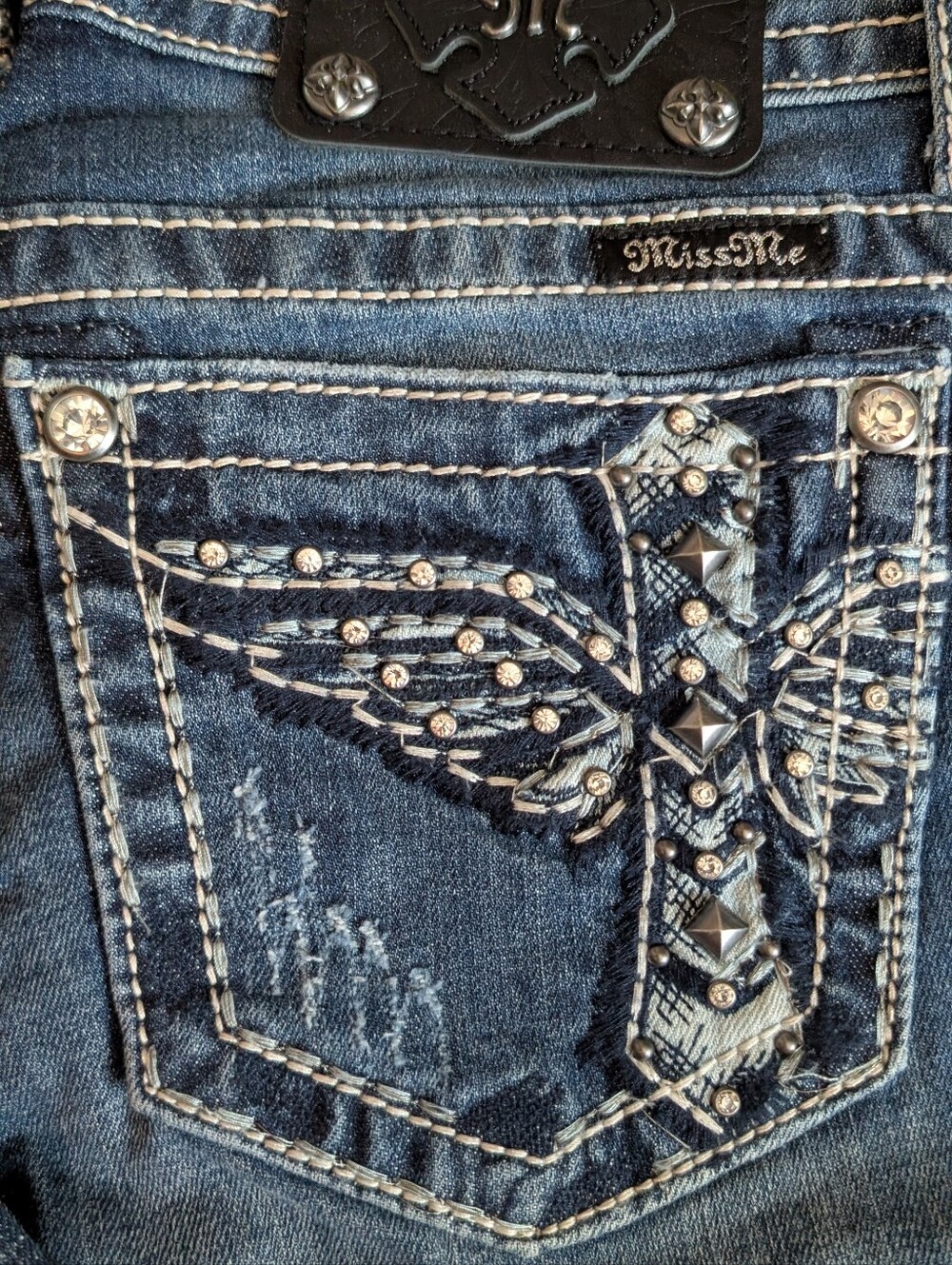 Miss Me Medium Blue Embellished Skinny Jean - Picture 2 of 4